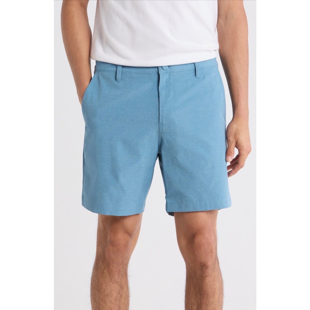 Z by Zella Mens Breeze Blue Provincial Micro Grid Performance Shorts Size 38 New